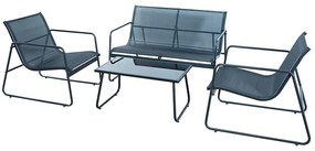 Komplet záhradného nábytku 2+1+1 čierna