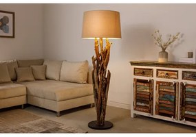 Stojaca lampa 42004 Wild Nature 150cm Béžová-Drevo Teak  - Komfort-nábytok
