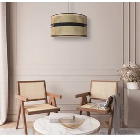 Duolla - Luster na lanku DUO 1xE27/15W/230V pr. 40 cm ratan/čierna