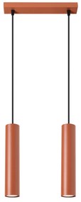 Závesné svietidlo Lagos, 2x oranžové kovové tienidlo