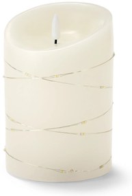 LED sviečka z pravého vosku s reťazou s mikrosvetielkami