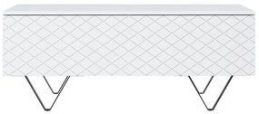 Konferenčný stolík Scalia 120x55 s úl. priestorom - biely mat / čierna - Limitovaná ponuka