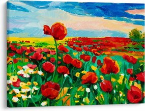 Obraz poľa s vlčími makmi (70x50 cm)
