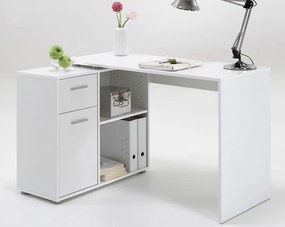 Písací stôl s regálom Albrecht, biely