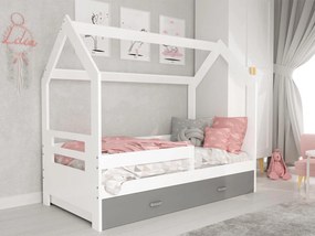 Detská posteľ Domček 160x80 D3B biela s roštem