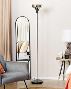 Kovová stojaca lampa 175 cm čierna/strieborná TALPARO Beliani
