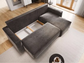 AKCIA Svetlosivá rozkladacia rohová pohovka CAVELO, obojstranná II. akosť