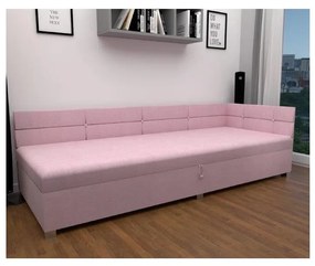 Čalúnená válenda AMSTERDAM 90x200 cm s univerzálnym čelom a úložným priestorom, ružová