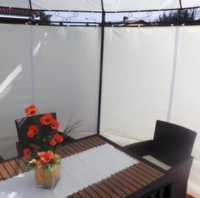 Záhradný altán s LED solárnym osvetlením BestBerg BBGG-21 / 350 x 274 cm / béžová