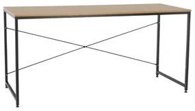 Písací stôl, dub/čierna, 150x60 cm, MELLORA