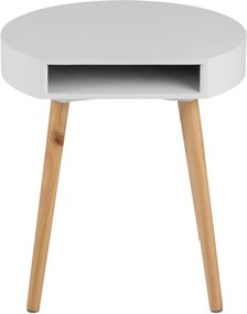 Biely odkladací stolík s priehradkou Actona Ela