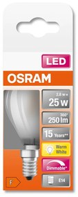 LED žiarovka E14 P25 2,8W = 25W 250lm 2700K Warm 300° OSRAM STAR DIM