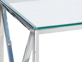 Konzolový stolík so sklenenou doskou strieborný AUDET Beliani