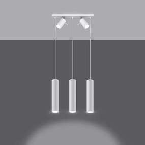 Závesné svietidlo Ring 3, 5x biele kovové tienidlo