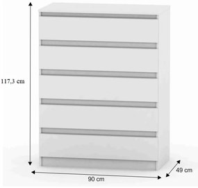 HANY NEW 005 komoda, biela