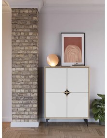 Skrinka v dekore duba v bielo-prírodnej farbe 90x120 cm Nola – Marckeric