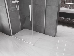 Mexen Velar, sprchový kút s posuvnými dverami 120(dvere) x 70(stena) cm, 8mm číre sklo, biela, 871-120-070-01-20