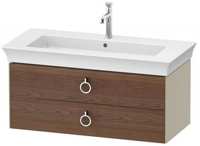 DURAVIT White Tulip závesná skrinka pod umývadlo, 2 zásuvky, 984 x 458 x 410 mm, americký orech masív/taupe vysoký lesk, WT4352077H3