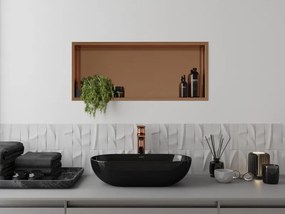 Mexen X-Wall-R, polica na zapustenie s prírubou  75 x 30 cm, medená matná - 19C0753010