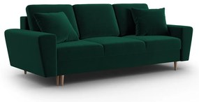 Zelená zamatová rozkladacia/s úložným priestorom pohovka 235 cm Kyoto – Cosmopolitan Design
