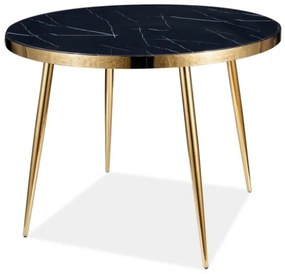 Jedálenský stôl Carleen (čierna + zlatá) (pre 4 osoby). Vlastná spoľahlivá doprava až k Vám domov. 1050003