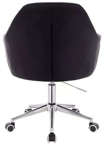 LuxuryForm DESIGN Kreslo ANDORA na strieborné podstave s kolieskami - čierne