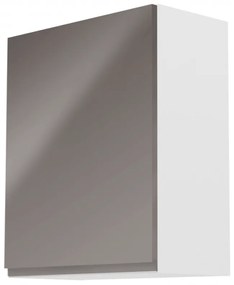 Kondela Horná skrinka, biela/sivý extra vysoký lesk, ľavá, AURORA G601F
