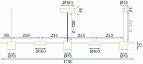 Stropné svietidlo LED APP929-CP zlaté