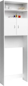 Vysoká skrinka nad práčku SILKE, 185x63x20cm, biela Casaria