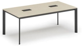 Stôl INVITATION 2000 x 1000 x 740, buk + 2x stolná zásuvka TYP II, čierna