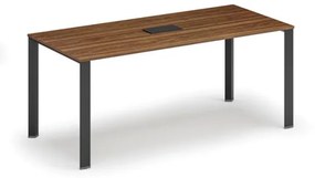 Stôl INFINITY 1800 x 900 x 750, orech + stolná zásuvka TYP II, čierna