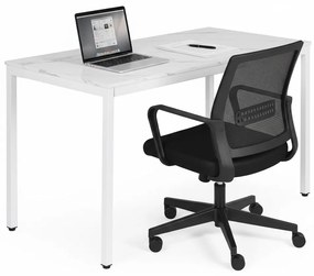 ModernHome Jedálenský kuchynský stôl 120x60 cm - biely mramor ModernHome