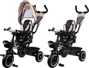 Detská trojkolka Tiny Bike 3 v 1 béžová so strieškou SP0650