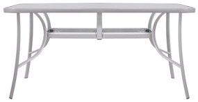 PreHouse Záhradný stôl 150cm: kov + sklo, šedý