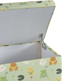 Truhlica čalúnená farba produktu zelená látka vzorované
