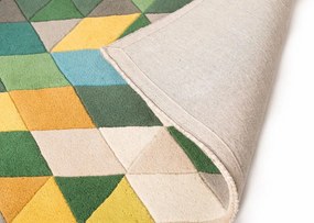 Flair Rugs, Ručne všívaný behúň Illusion Prism Green/Multi, 60x230, zelená, chodba / predsieň