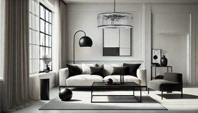 Toolight Toolight, krištáľové závesné svietidlo 6xE14 APP1651-6CP, čierna, OSW-05684