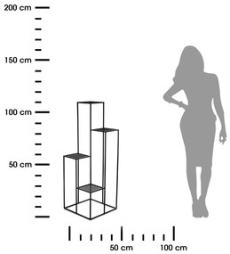 STOJAN NA KVETINÁČ KASKADA 110X40X40 CM ČIERNA