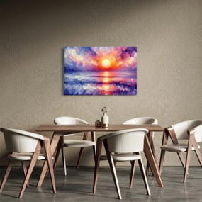 Obraz - Farebný umelecký západ slnka (90x60 cm)
