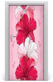 Samolepiace fototapety na dvere hibiskus 85x205 cm