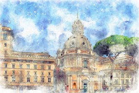 Obraz - Kostol Santa Maria di Loreto, Rím, Taliansko (90x60 cm)