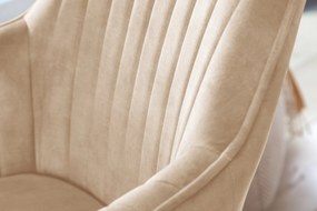 Stolička Livorno champagne velvet otočná
