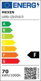 Mexen Luxpro LED reflektor, 70W, studená - 6500K, 6300 lm, čierna - L230-070-65-70