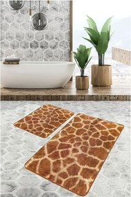 Hnedé zamatové kúpeľňové predložky v súprave 2 ks 60x100 cm – Mila Home