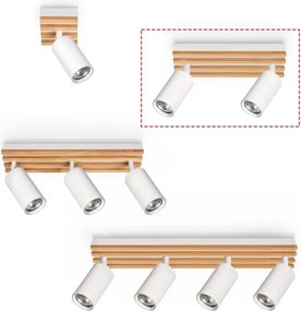 Brilagi - Bodové svietidlo SELE WOOD 2xGU10/30W/230V biela/drevo