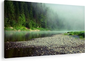 Obraz - Rieka pri lese (90x60 cm)