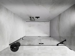 Mexen, Mexen Lunar pravé otočné sprchové dvere 135 cm, transparentné, čierne - 834-135-000-70-00-P