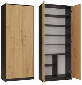 Knižnica OLIV 2D antracit/dub artisan