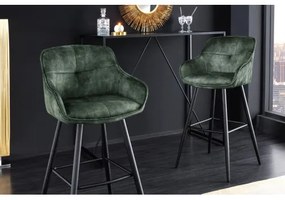 Barová stolička Euphoria 43688 Zamat - Tmavozelená  - Komfort-nábytok
