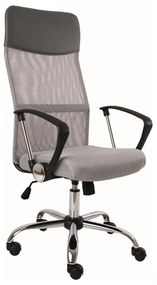 Ergonomická kancelárska stolička sivá s priedušným operadlom